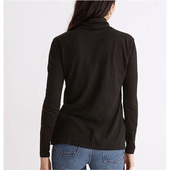 Madewell Whisper Cotton Turtleneck Sz Small black - Picture 9 of 9